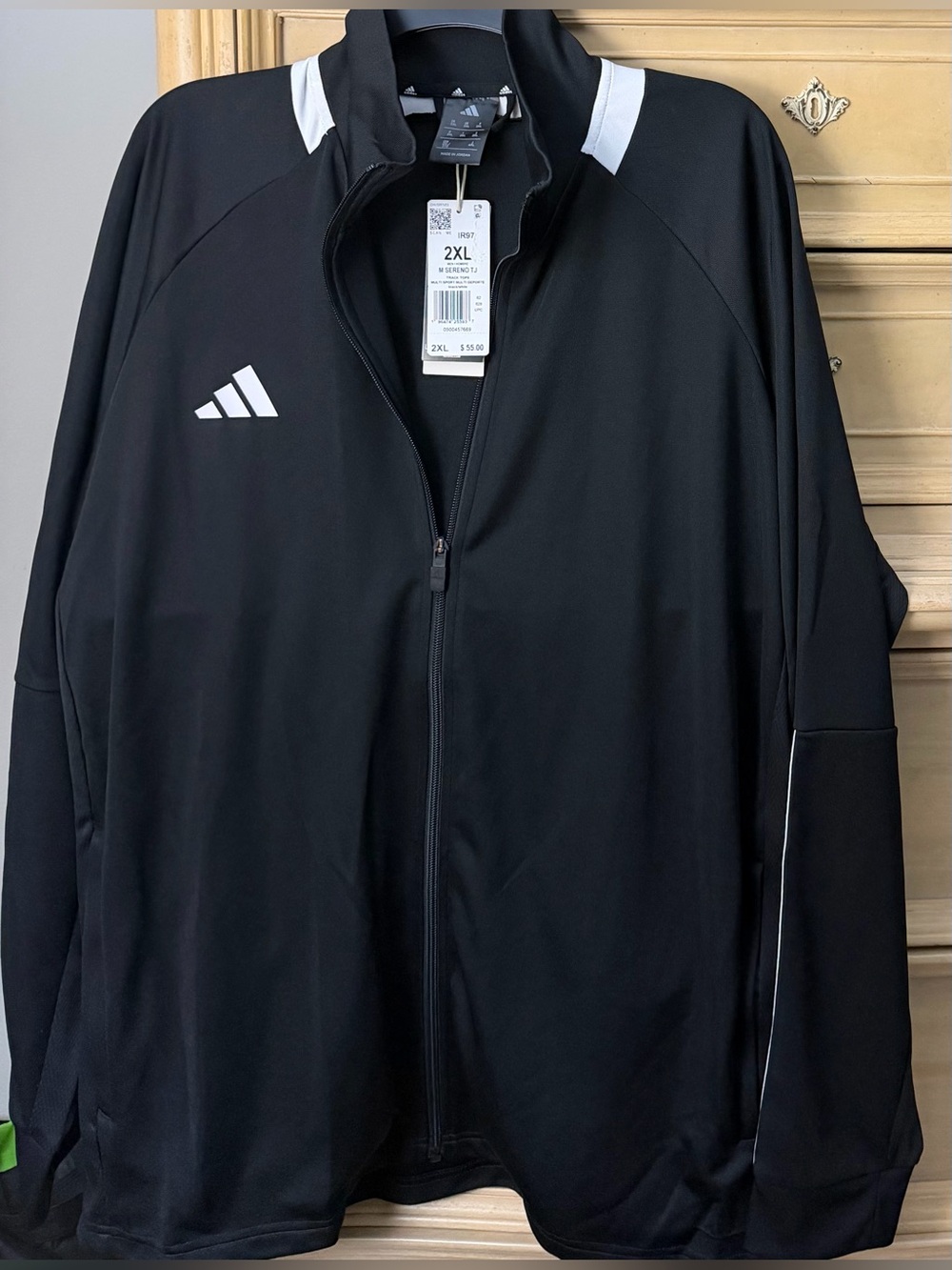 adidas Black Track Jacket with White Accents